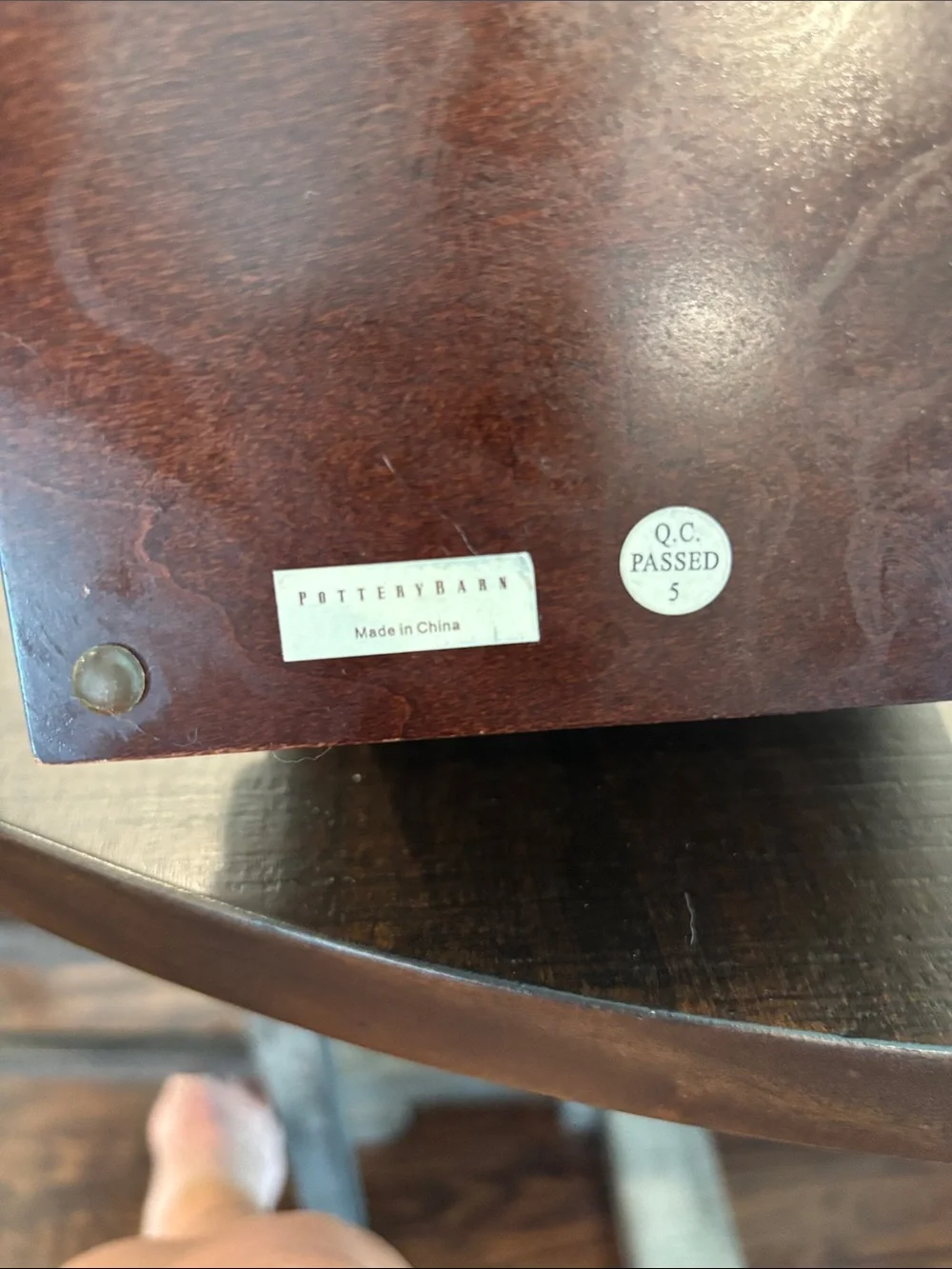 Pottery Barn Bedford Wood Desk Organizer Caddy - Mahogany Finish